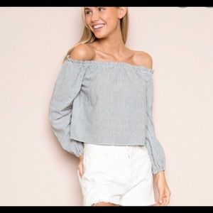 Brandy Melville striped off the shoulder top